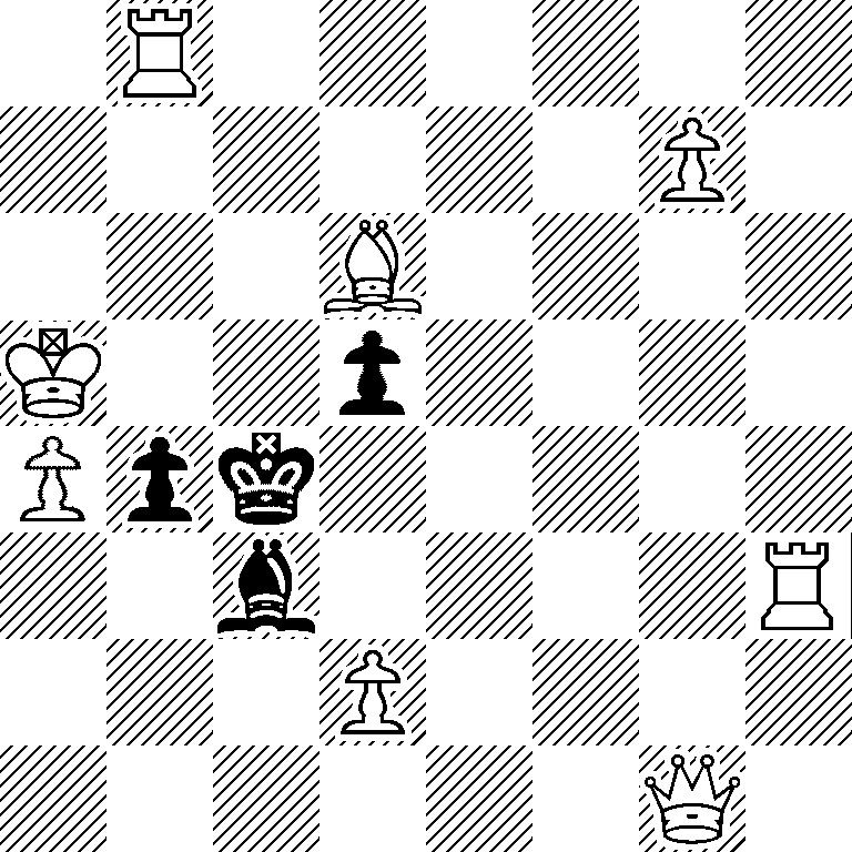 1R6/6P1/3B4/K2p4/Ppk5/2b4R/3P4/6Q1