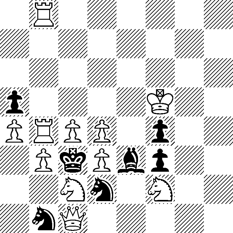 1R6/8/8/p4K2/PRPP1p2/1PkPbp2/2Nn1N2/1nQ5