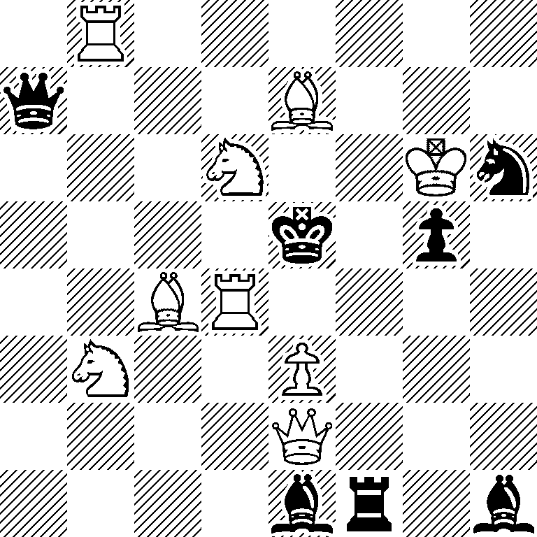 1R6/q3B3/3N2Kn/4k1p1/2BR4/1N2P3/4Q3/4br1b