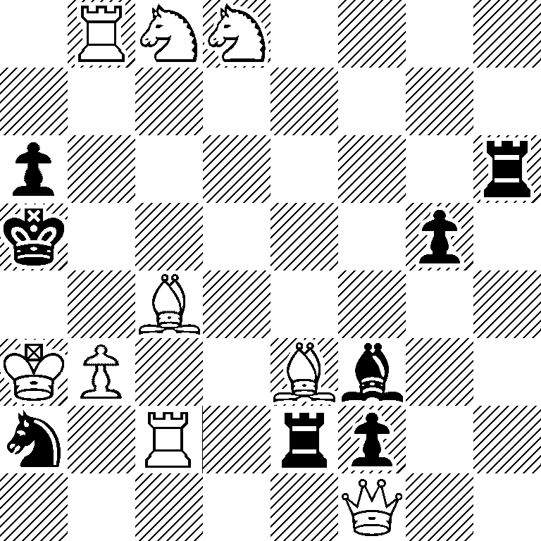 1RNN4/8/p6r/k5p1/2B5/KP2Bb2/n1R1rp2/5Q2