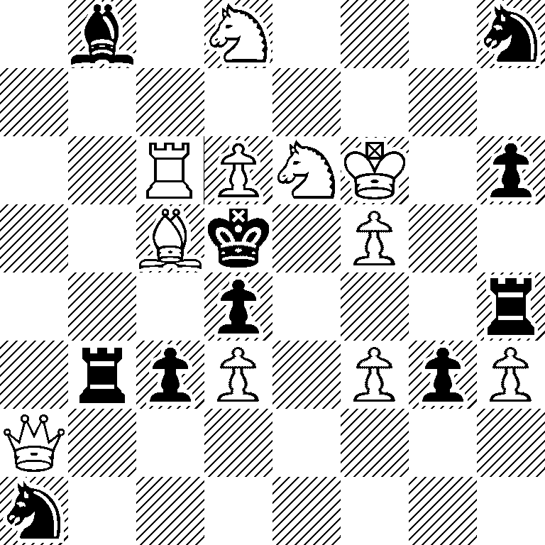 1b1N3n/8/2RPNK1p/2Bk1P2/3p3r/1rpP1PpP/Q7/n7