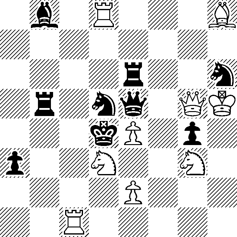 1b1R3B/8/4r2n/1r1nq1QK/3kP1p1/p2N2N1/4P3/2R5