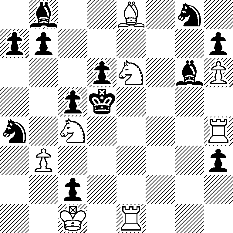 1b2B1n1/pp5p/3pN1bP/2pk4/n1N4R/1P5p/2p5/2K1R3