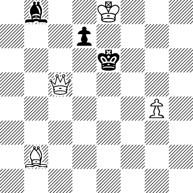 1b2K3/3p4/4k3/2Q5/6P1/8/1B6/8