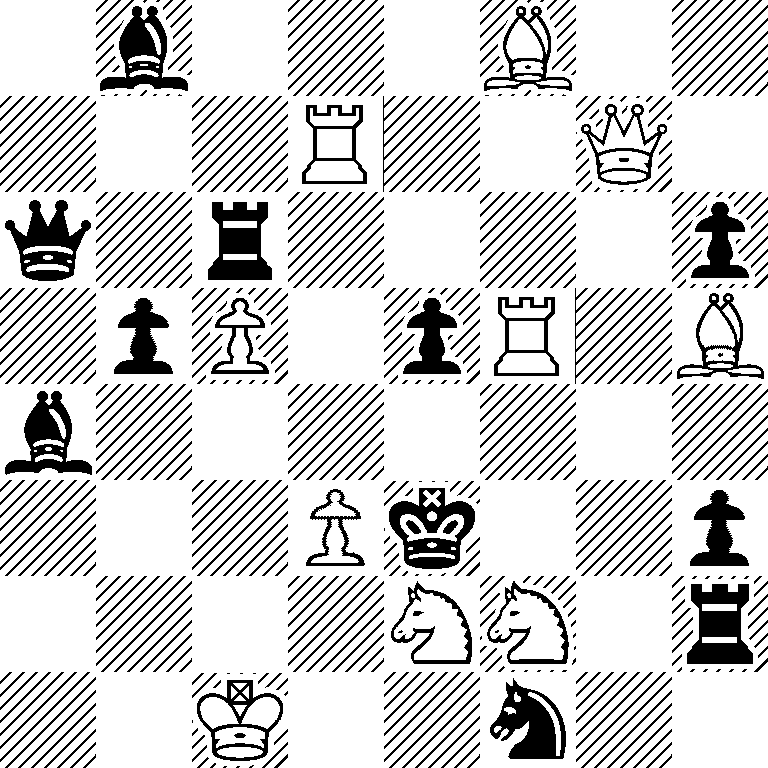 1b3B2/3R2Q1/q1r4p/1pP1pR1B/b7/3Pk2p/4NN1r/2K2n2