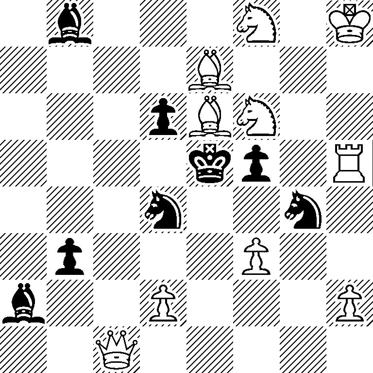 1b3N1K/4B3/3pBN2/4kp1R/3n2n1/1p3P2/b2P3P/2Q5