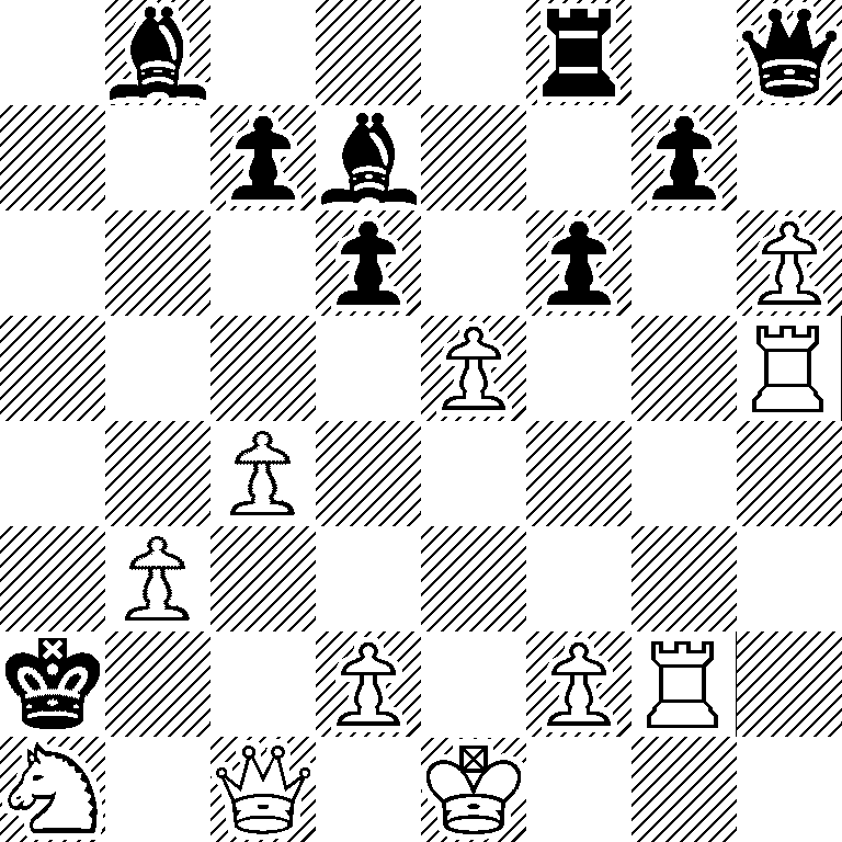 1b3r1q/2pb2p1/3p1p1P/4P2R/2P5/1P6/k2P1PR1/N1Q1K3