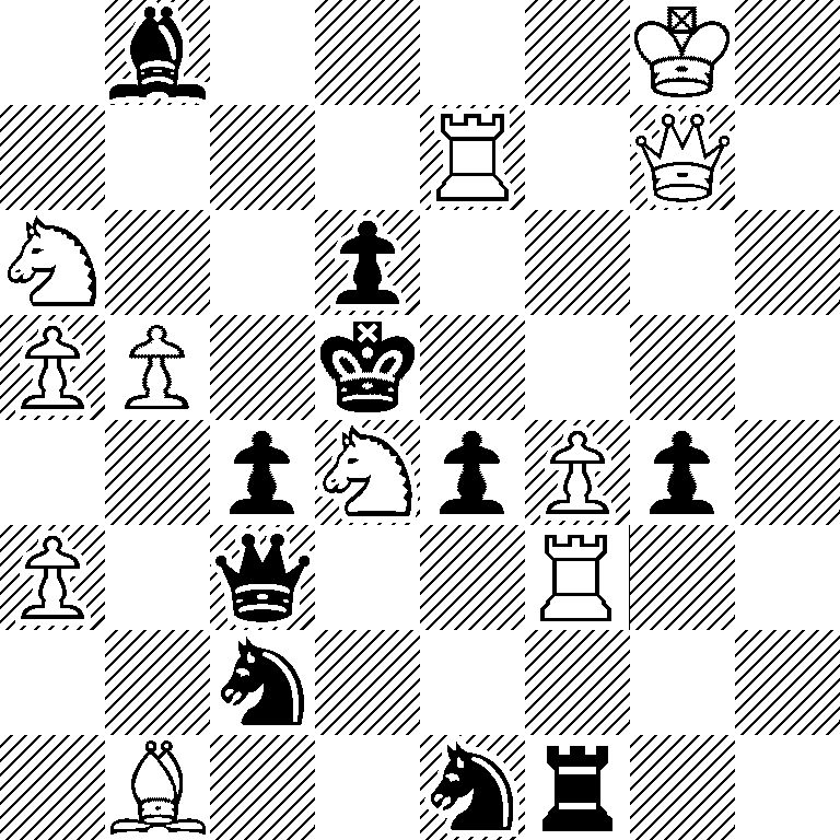 1b4K1/4R1Q1/N2p4/PP1k4/2pNpPp1/P1q2R2/2n5/1B2nr2