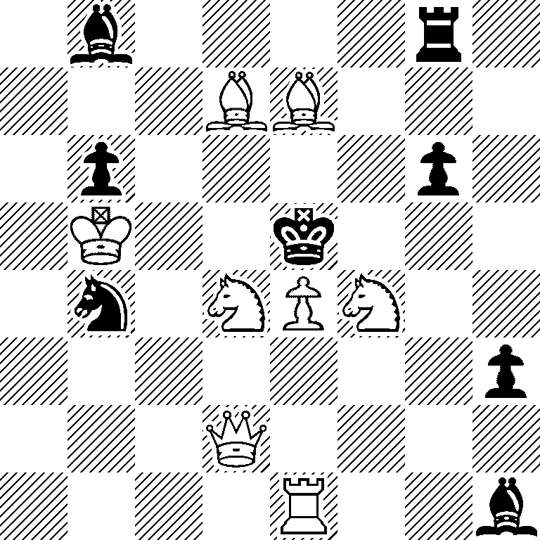 1b4r1/3BB3/1p4p1/1K2k3/1n1NPN2/7p/3Q4/4R2b
