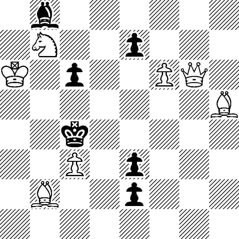 1b6/1N2p3/K1p2PQ1/7B/2k5/2P1p3/1B2p3/8