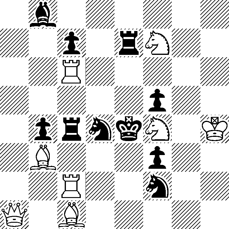 1b6/2p1rN2/2R5/5p2/1prnkN1K/1B3p2/2R2n2/Q1B5