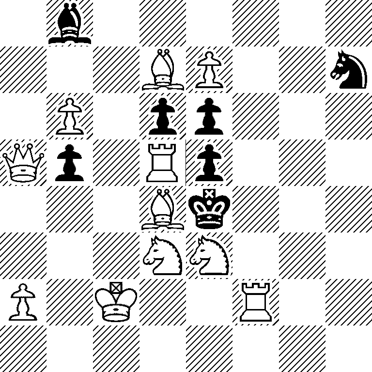 1b6/3BP2n/1P1pp3/Qp1Rp3/3Bk3/3NN3/P1K2R2/8