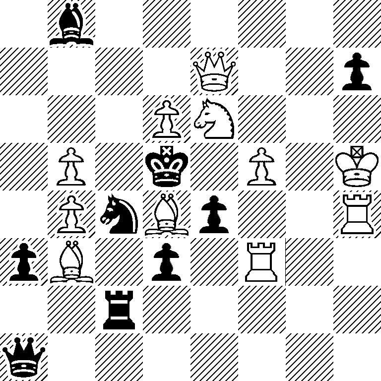 1b6/4Q2p/3PN3/1P1k1P1K/1PnBp2R/pB1p1R2/2r5/q7