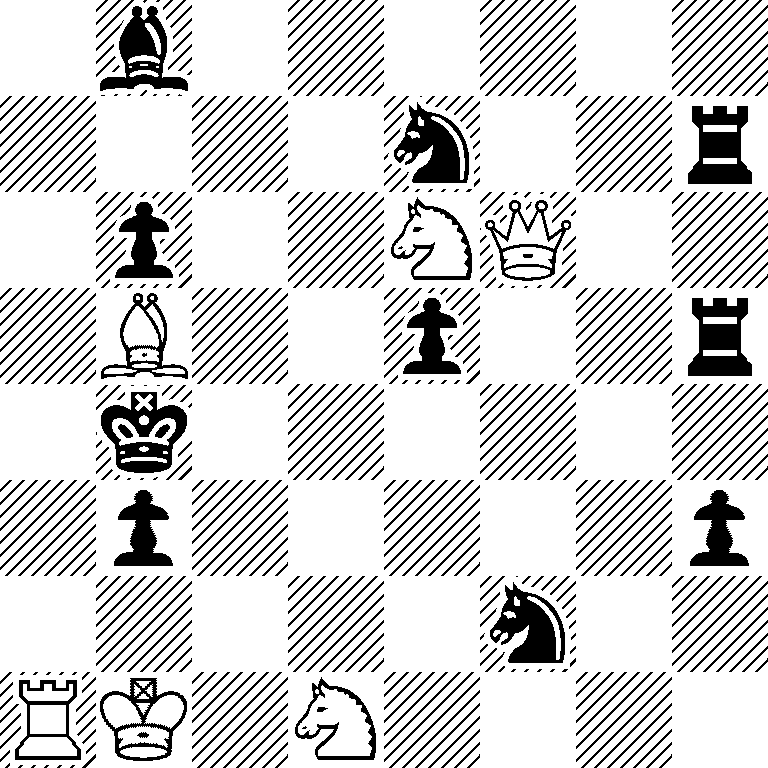 1b6/4n2r/1p2NQ2/1B2p2r/1k6/1p5p/5n2/RK1N4