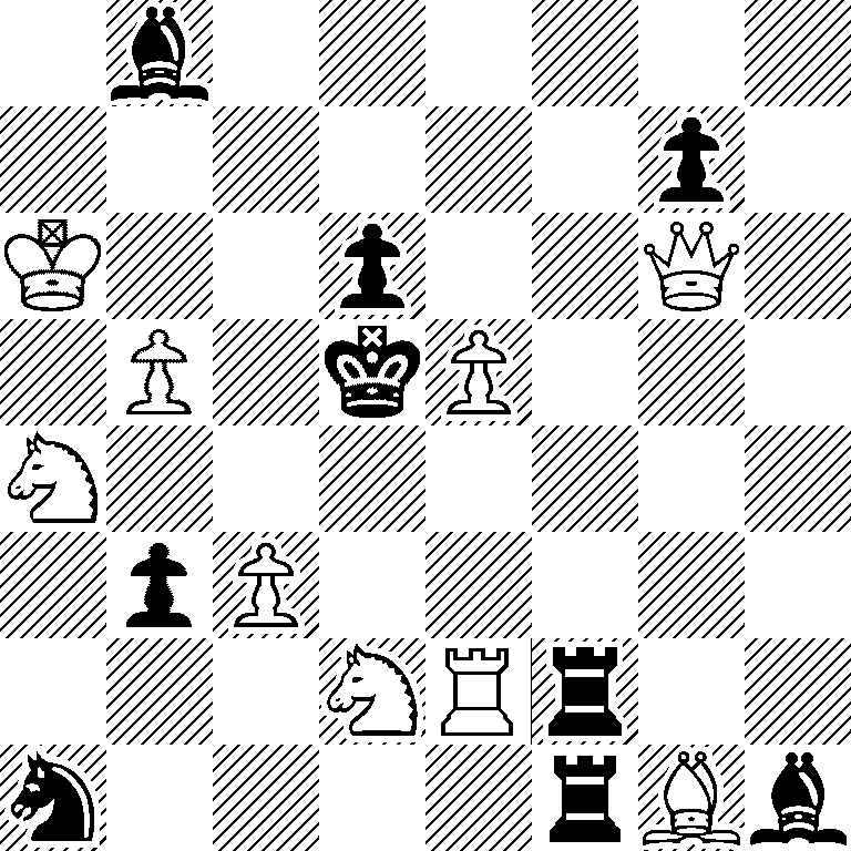 1b6/6p1/K2p2Q1/1P1kP3/N7/1pP5/3NRr2/n4rBb