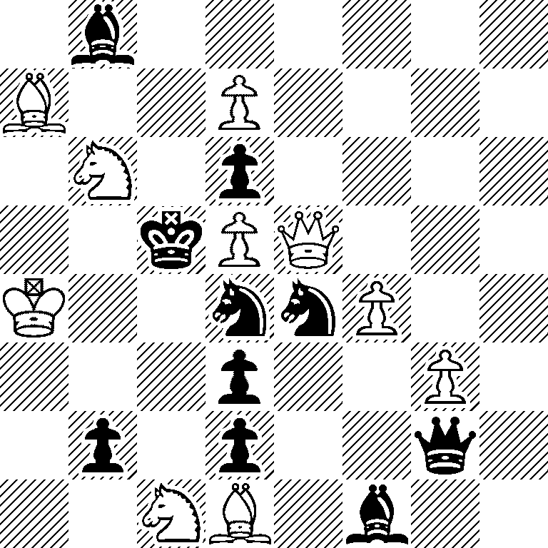 1b6/B2P4/1N1p4/2kPQ3/K2nnP2/3p2P1/1p1p2q1/2NB1b2
