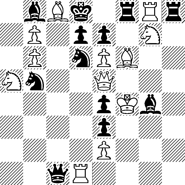 1bBk1rRr/1P1pp1N1/1P1nPB2/Nn2Q3/4pKb1/4p3/4P3/2qR4