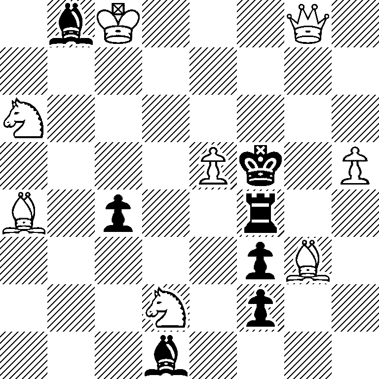 1bK3Q1/8/N7/4Pk1P/B1p2r2/5pB1/3N1p2/3b4