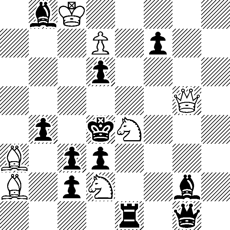 1bK5/3P1p2/3p4/6Q1/1p1kN3/B1pp4/B1pN2b1/4r1q1