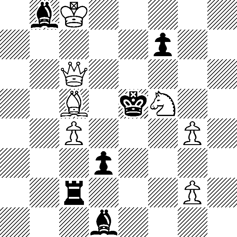 1bK5/5p2/2Q5/2B1kN2/2P3P1/3p4/2r3P1/3b4