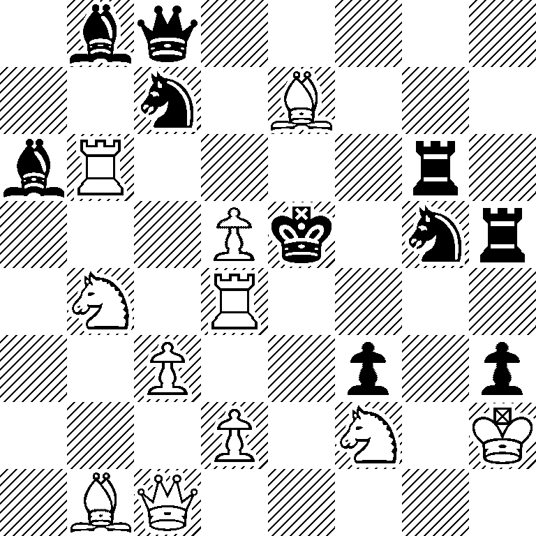 1bq5/2n1B3/bR4r1/3Pk1nr/1N1R4/2P2p1p/3P1N1K/1BQ5