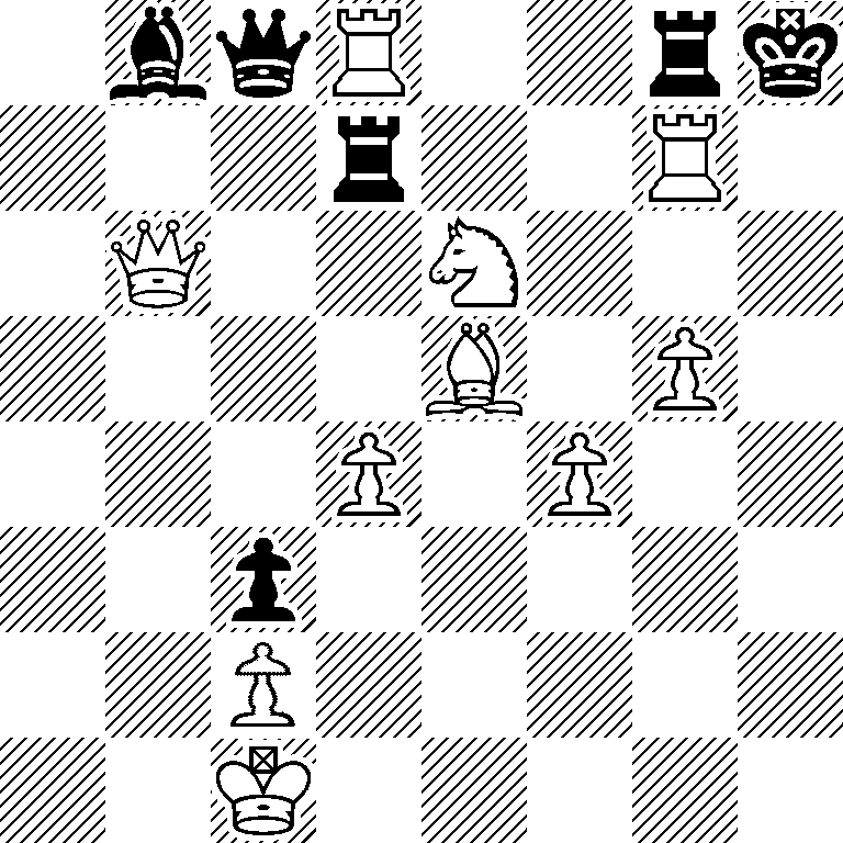 1bqR2rk/3r2R1/1Q2N3/4B1P1/3P1P2/2p5/2P5/2K5