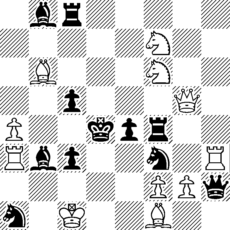 1br5/5N2/1B3N2/2p3Q1/P2kpr2/Rbp2n1R/5PPq/n1K2B2