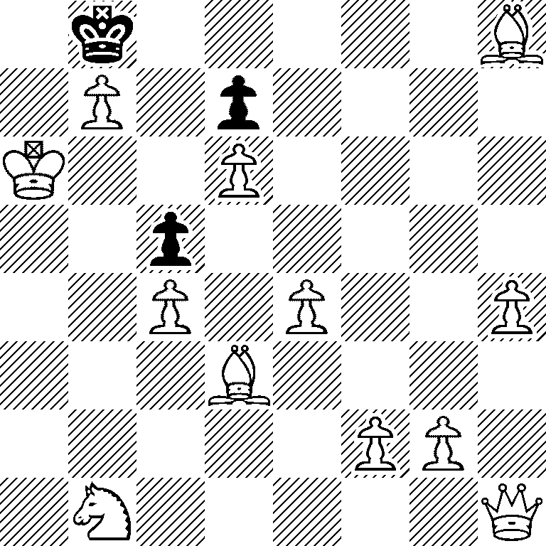 1k5B/1P1p4/K2P4/2p5/2P1P2P/3B4/5PP1/1N5Q