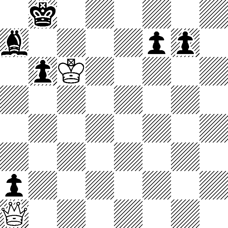 1k6/b4pp1/1pK5/8/8/8/p7/Q7