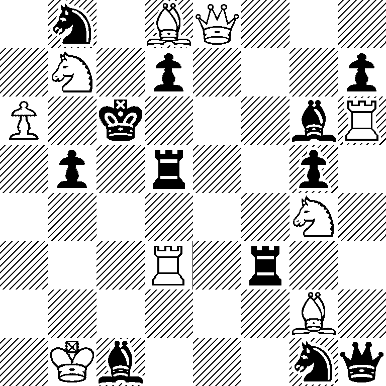 1n1BQ3/1N1p3p/P1k3bR/1p1r2p1/6N1/3R1r2/6B1/1Kb3nq