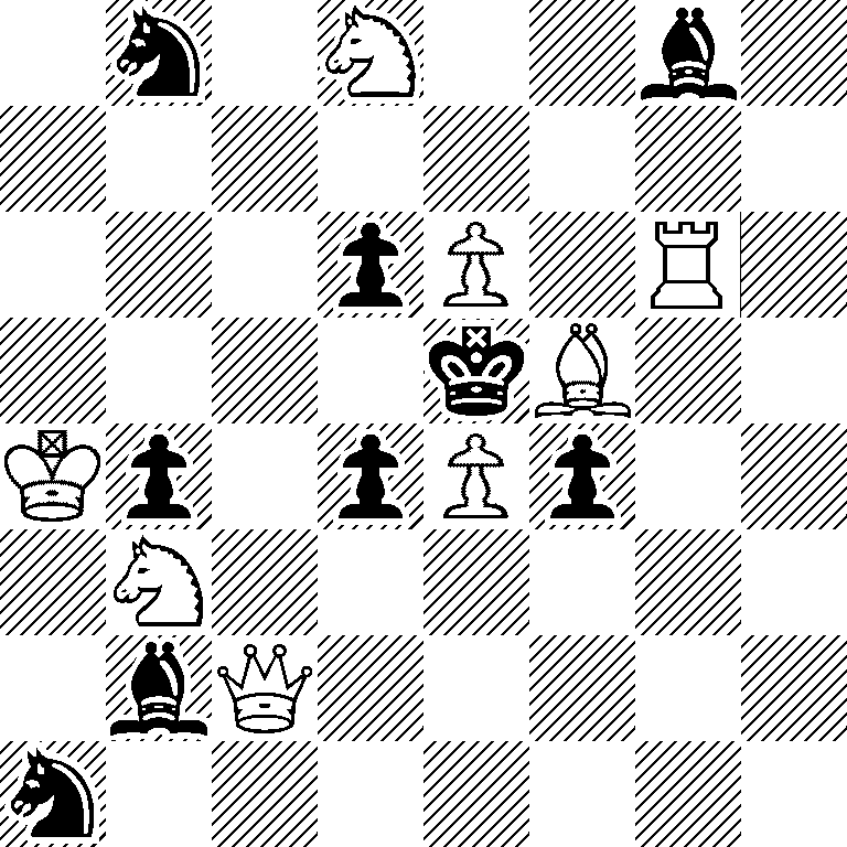 1n1N2b1/8/3pP1R1/4kB2/Kp1pPp2/1N6/1bQ5/n7