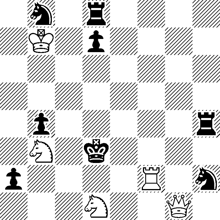 1n1r4/1K1p4/8/8/1p5r/1N1k4/p4R1n/3N2Q1