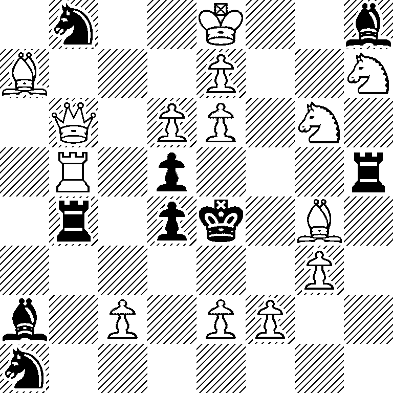 1n2K2b/B3P2N/1Q1PP1N1/1R1p3r/1r1pk1B1/6P1/b1P1PP2/n7