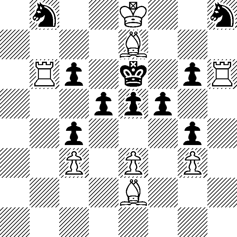 1n2K2n/4B3/1Rp1k1pR/3ppp2/2p3p1/2P1P1P1/4B3/8