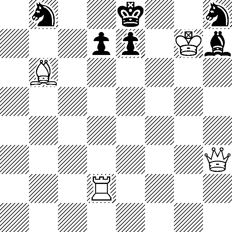 1n2k2n/3pp1Kb/1B6/8/8/7Q/3R4/8