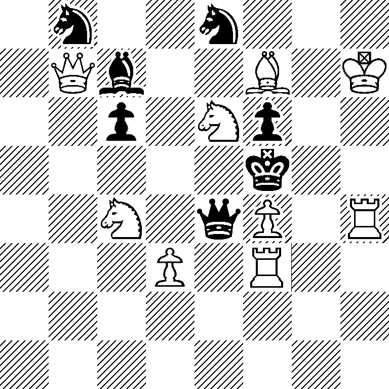 1n2n3/1Qb2B1K/2p1Np2/5k2/2N1qP1R/3P1R2/8/8