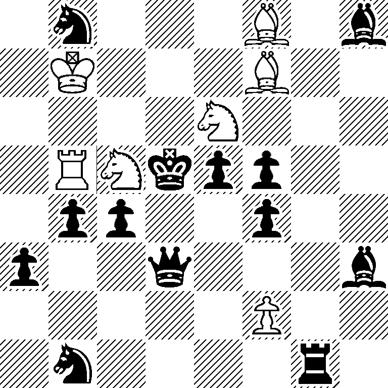 1n3B1b/1K3B2/4N3/1RNkpp2/1pp2p2/p2q3b/5P2/1n4r1