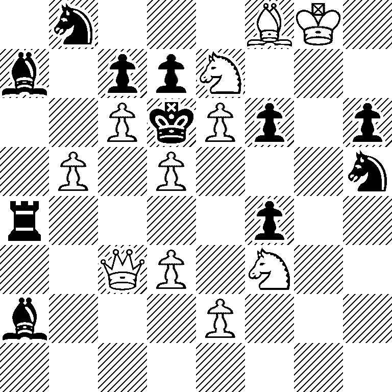 1n3BK1/b1ppN3/2PkPp1p/1P1P3n/r4p2/2QP1N2/b3P3/8
