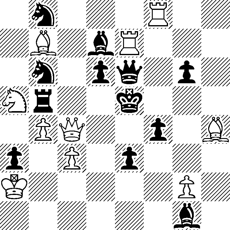 1n3R2/1B1bR3/1n1pq1p1/Nr2k3/1PQ2p1B/p1P1p3/K5P1/6b1