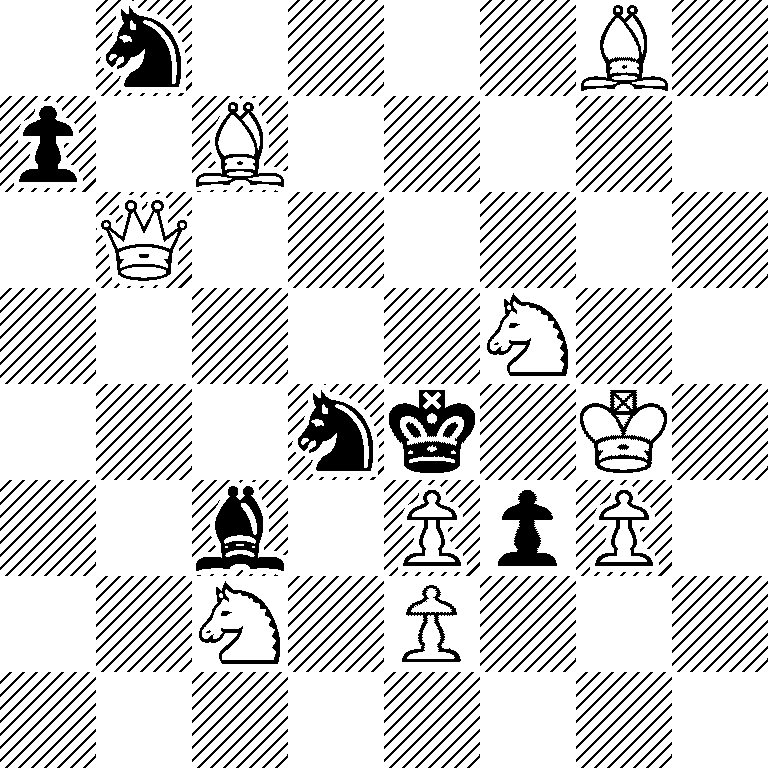 1n4B1/p1B5/1Q6/5N2/3nk1K1/2b1PpP1/2N1P3/8