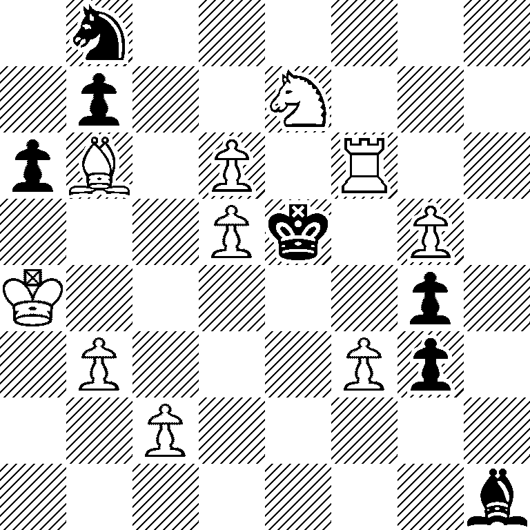 1n6/1p2N3/pB1P1R2/3Pk1P1/K5p1/1P3Pp1/2P5/7b
