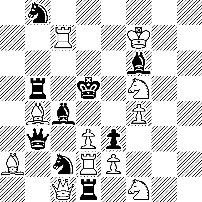 1n6/2R2K2/5b2/1r1k1N2/1Bb2P2/1q1Pp3/B1nRP3/2Qr1N2