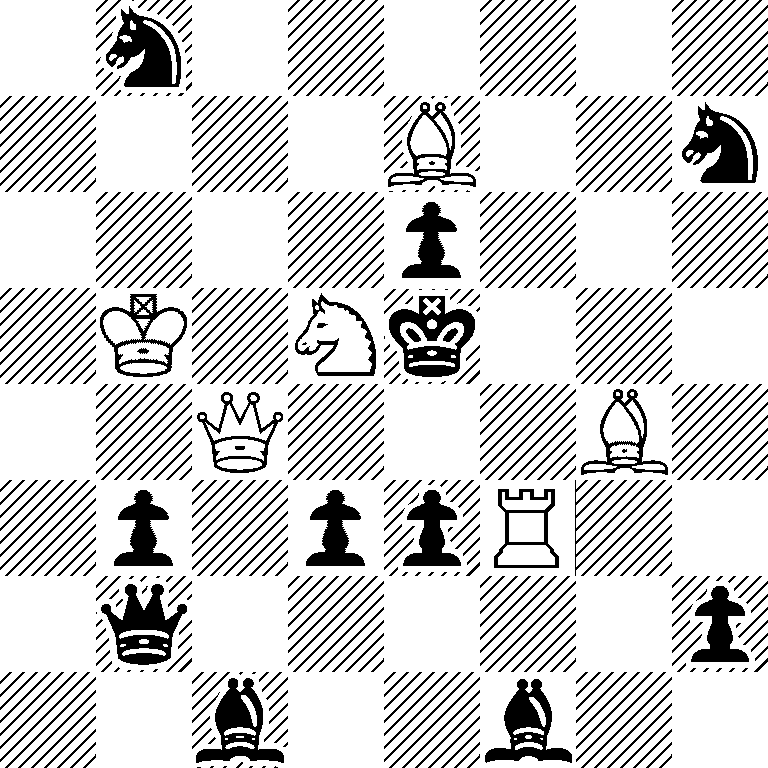 1n6/4B2n/4p3/1K1Nk3/2Q3B1/1p1ppR2/1q5p/2b2b2