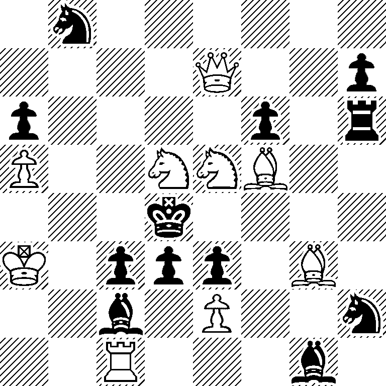 1n6/4Q2p/p4p1r/P2NNB2/3k4/K1ppp1B1/2b1P2n/2R3b1