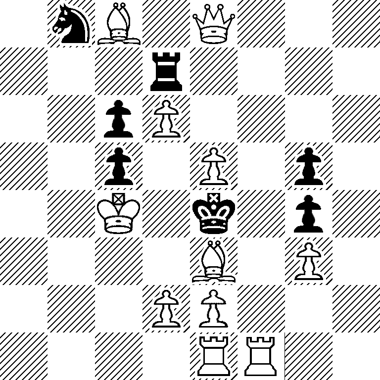 1nB1Q3/3r4/2pP4/2p1P1p1/2K1k1p1/4B1P1/3PP3/4RR2