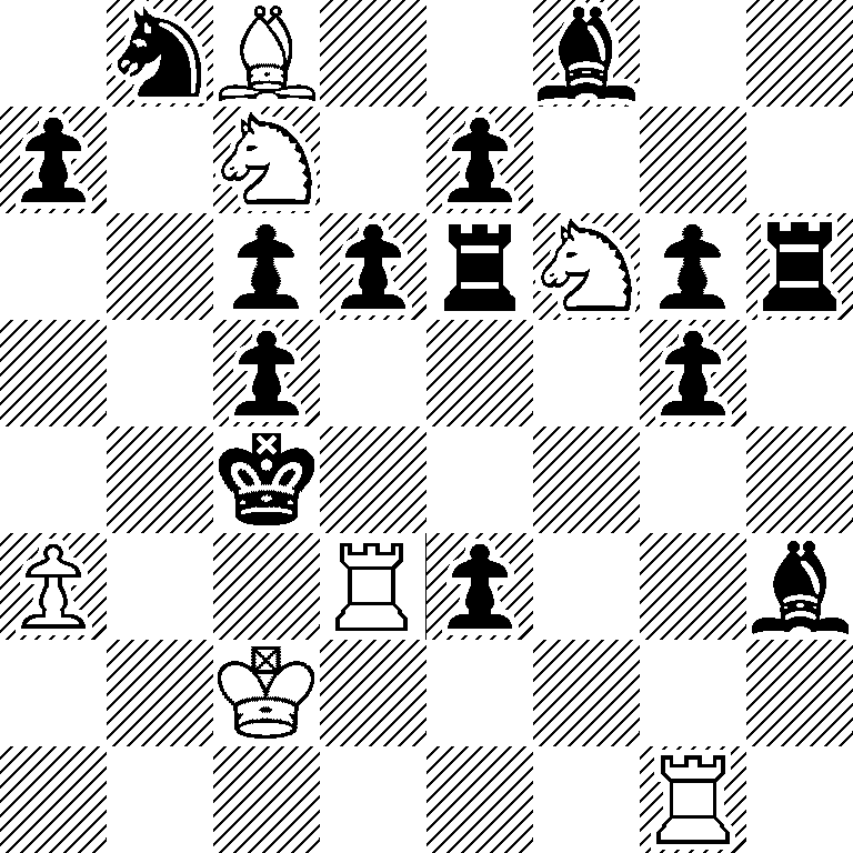 1nB2b2/p1N1p3/2pprNpr/2p3p1/2k5/P2Rp2b/2K5/6R1