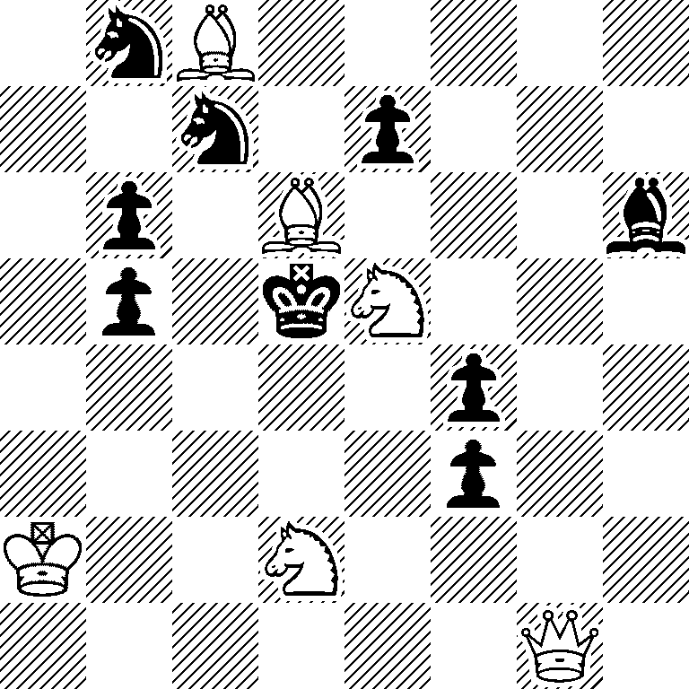 1nB5/2n1p3/1p1B3b/1p1kN3/5p2/5p2/K2N4/6Q1