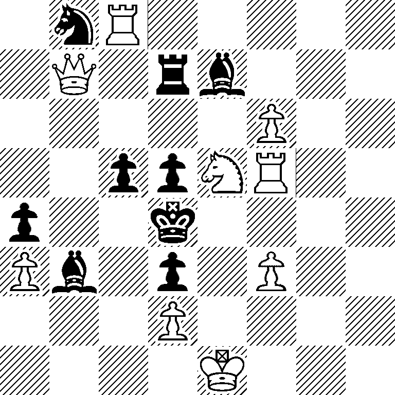 1nR5/1Q1rb3/5P2/2ppNR2/p2k4/Pb1p1P2/3P4/4K3