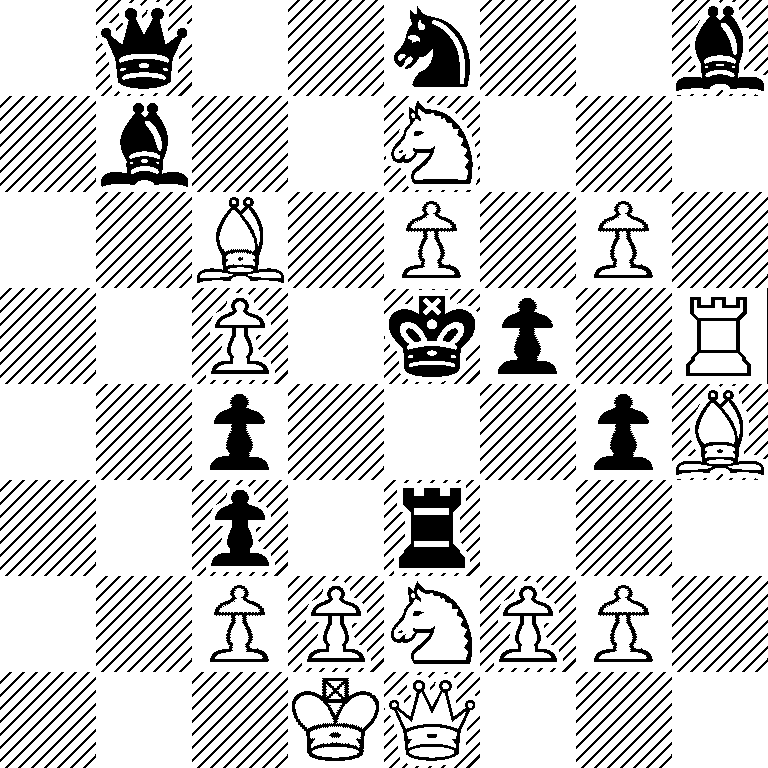 1q2n2b/1b2N3/2B1P1P1/2P1kp1R/2p3pB/2p1r3/2PPNPP1/3KQ3
