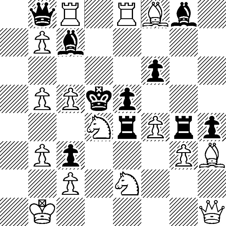1qR1RBb1/1Pb5/5p2/1PPkp3/3NrPrp/1Pp3PB/2P1N3/1K5Q